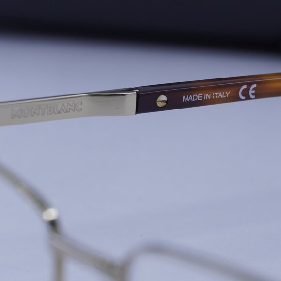 Montblanc MB0022O 003 Rectangle Eyeglasses 57mm –Gold/Havana - Picture 7 of 9